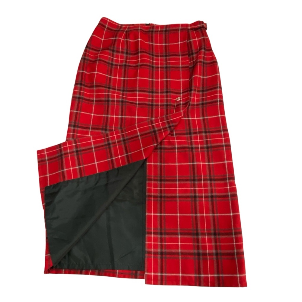 Crazy Horse Plaid Long Red Black Lightweight Maxi Skirt - Women’s 10 - Picture 5 of 9